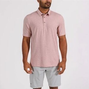 LinkSoul Delray Golf Polo pink performance shirt Medium preppy athletic spring